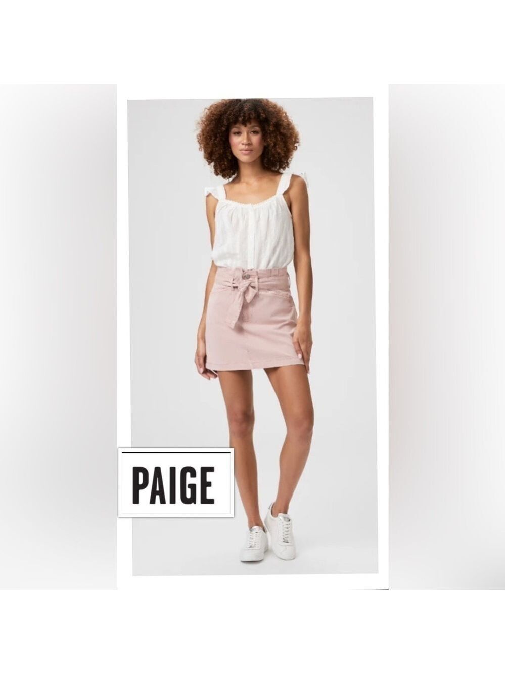NEW🌸 PAIGE Nayla size 30 Paperbag Waist Skirt in Vintage Rouge Glow nwot